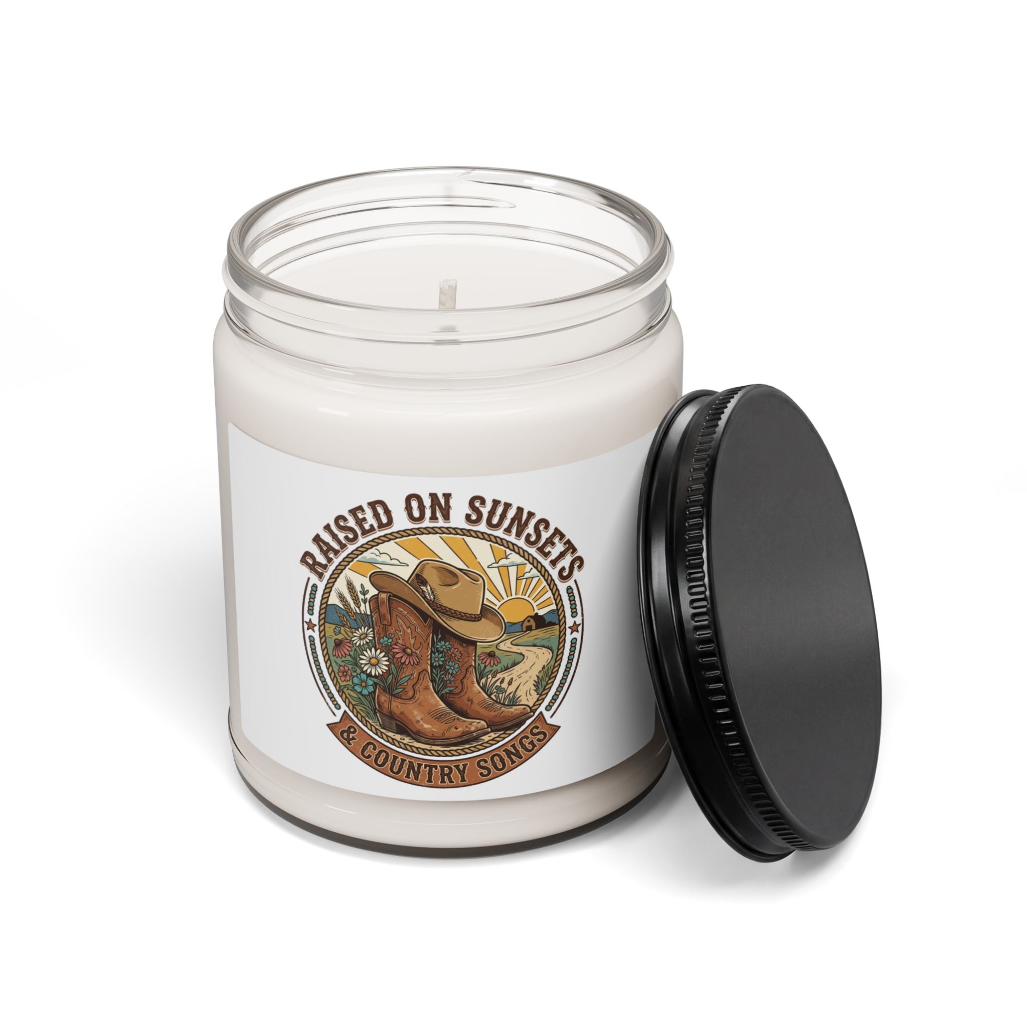 Raised on Sunsets Candle | Rustic Western Soy Candle, Prairie Cowgirl Scented