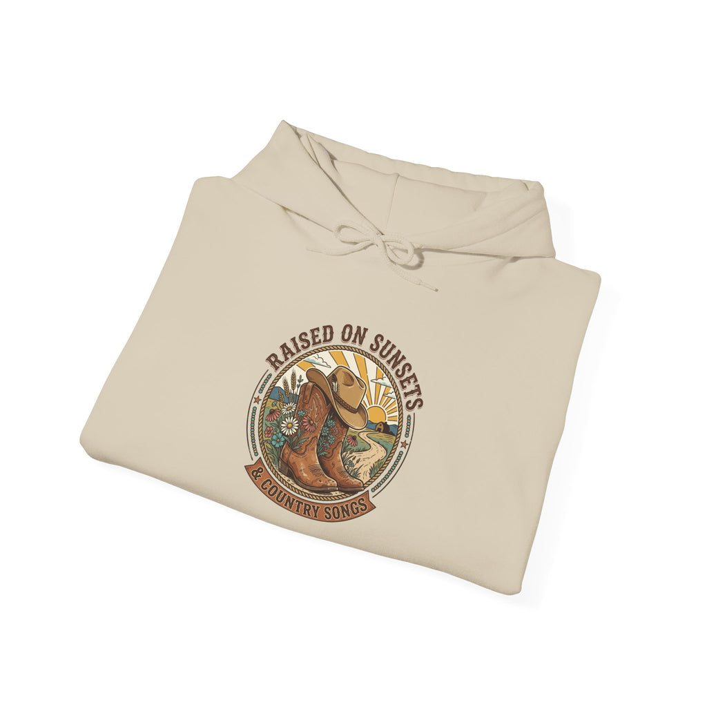 Raised on Sunsets Hoodie | western ranch cowgirl rustic prairie vintage