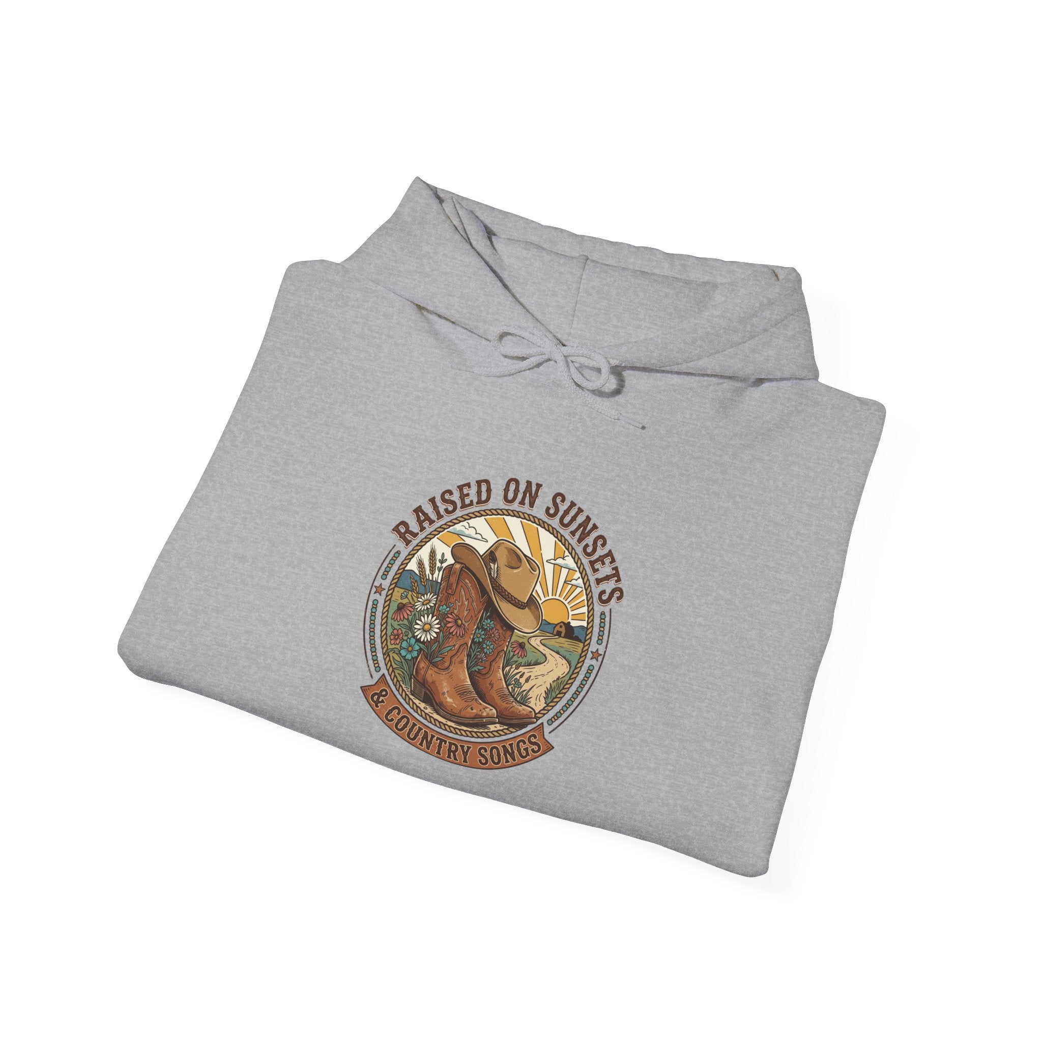 Raised on Sunsets Hoodie | western ranch cowgirl rustic prairie vintage