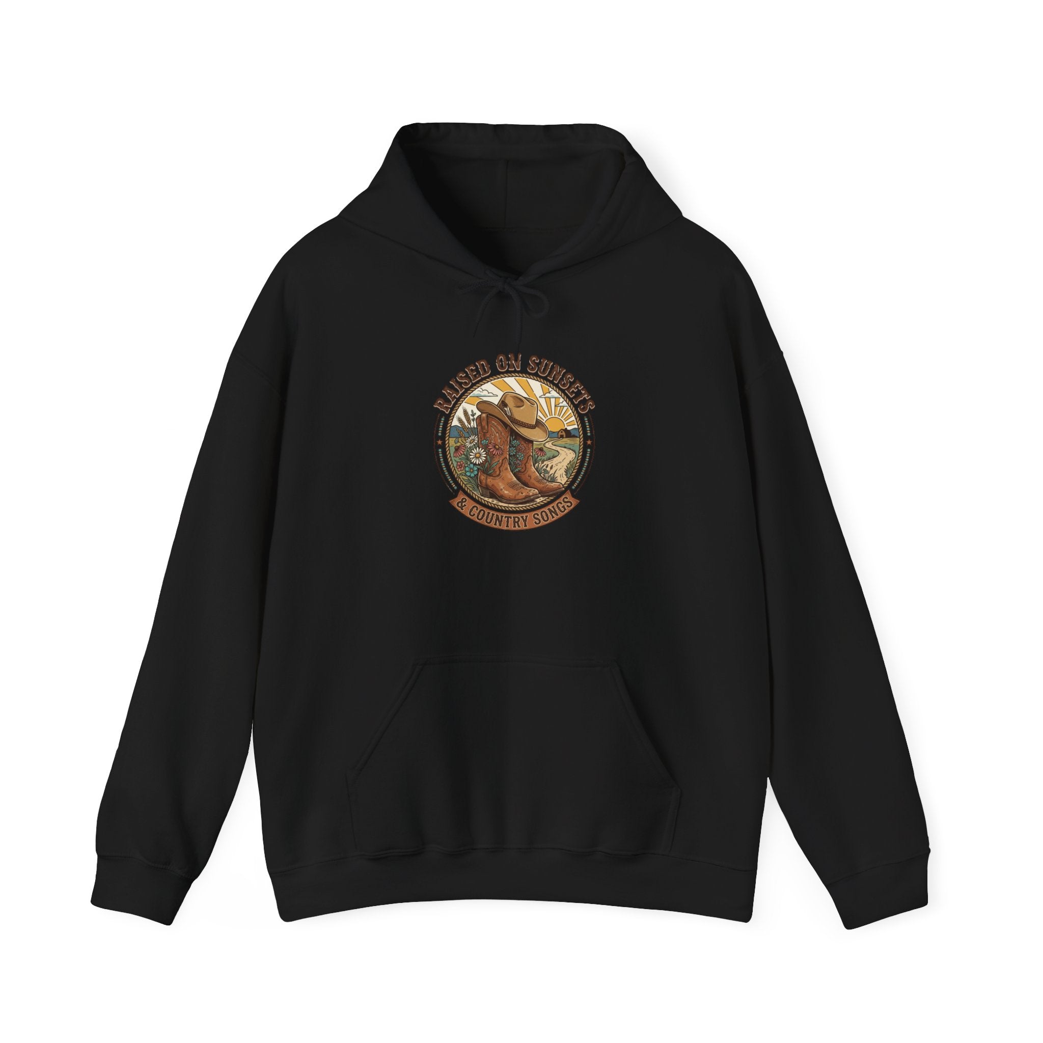 Raised on Sunsets Hoodie | western ranch cowgirl rustic prairie vintage
