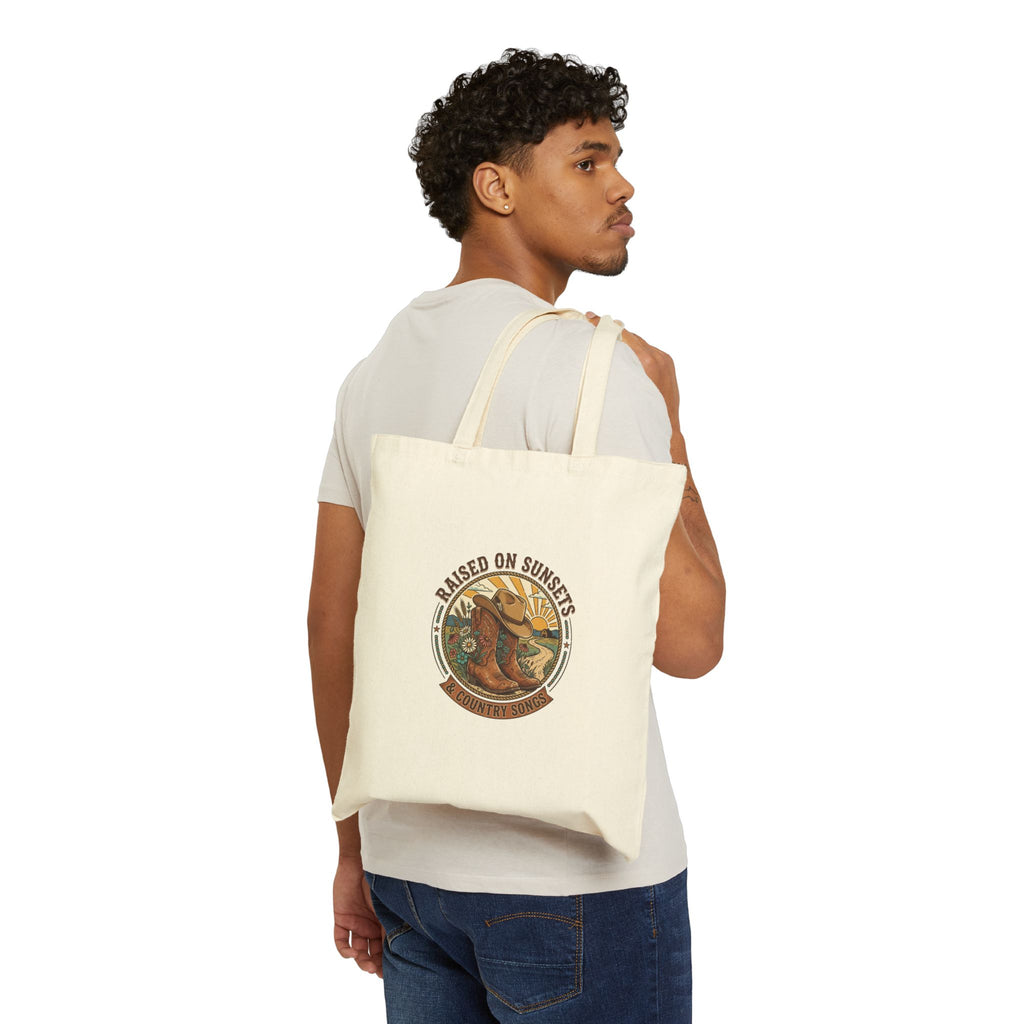 Raised on Sunsets Tote | Western cowgirl ranch rustic prairie vintage