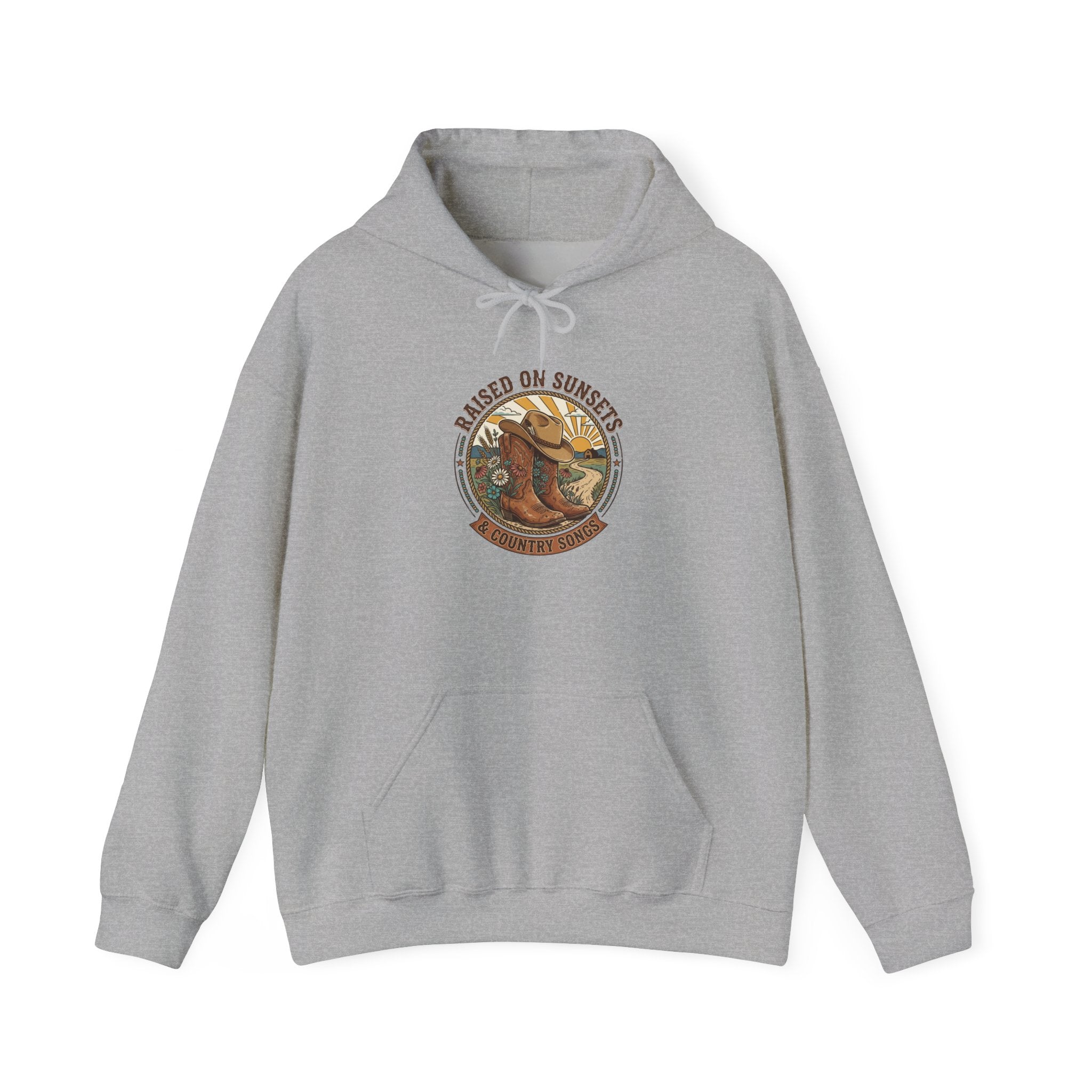 Raised on Sunsets Hoodie | western ranch cowgirl rustic prairie vintage