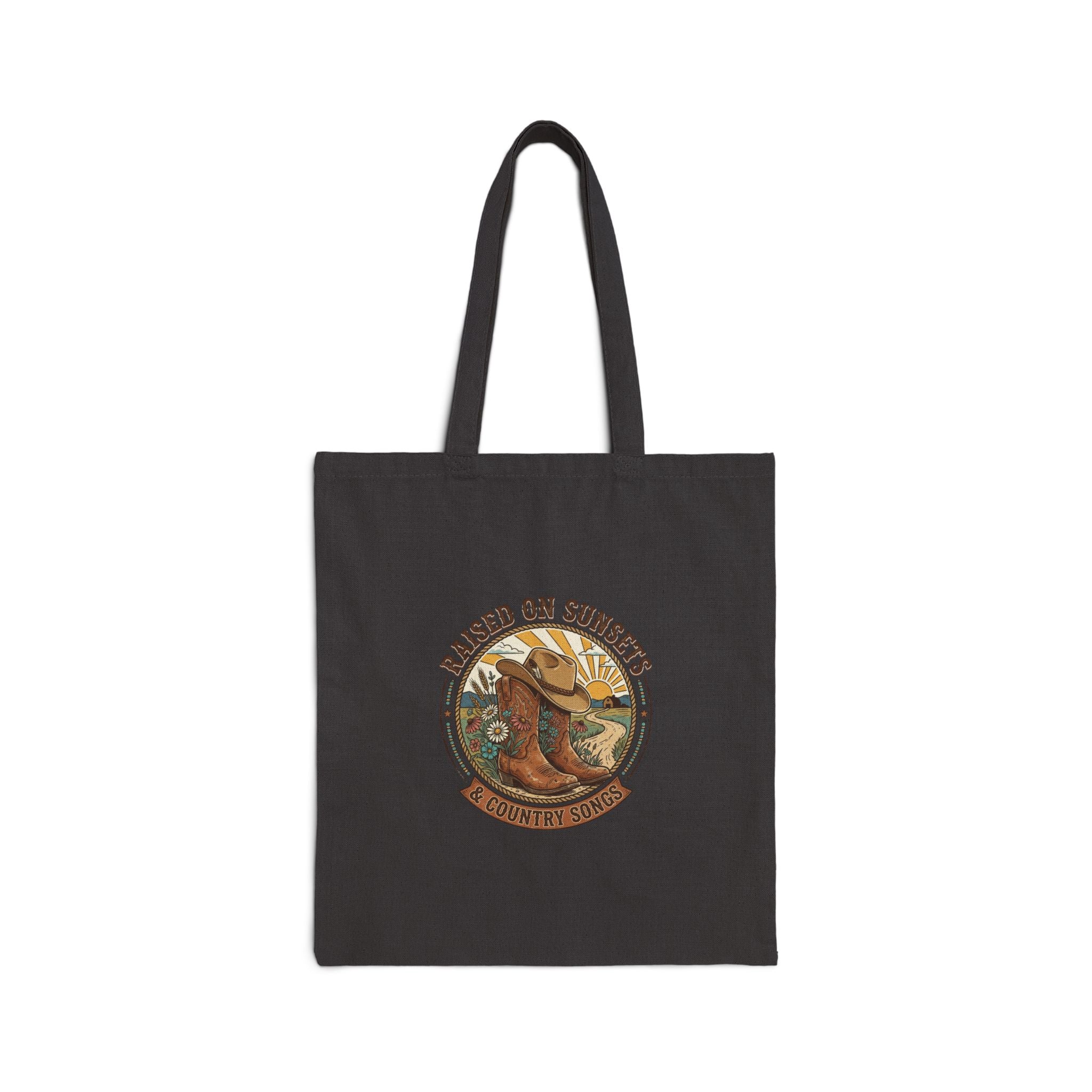 Raised on Sunsets Tote | Western cowgirl ranch rustic prairie vintage