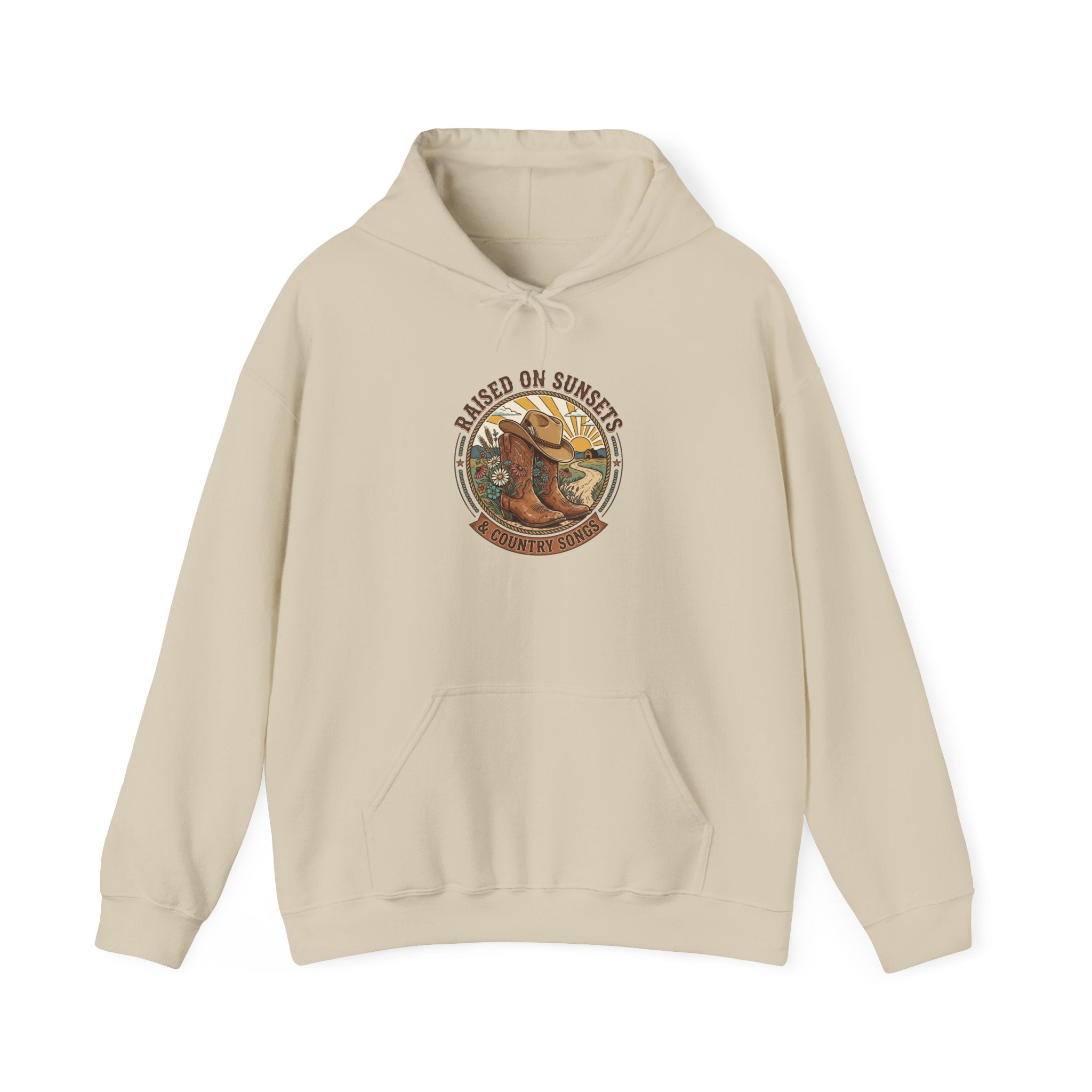 Raised on Sunsets Hoodie | western ranch cowgirl rustic prairie vintage