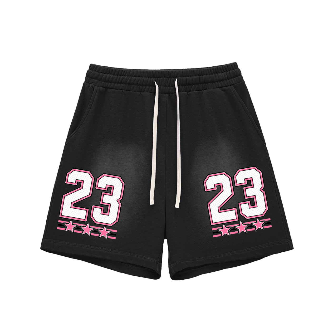 Sun Fade Raw Edge Cotton Shorts