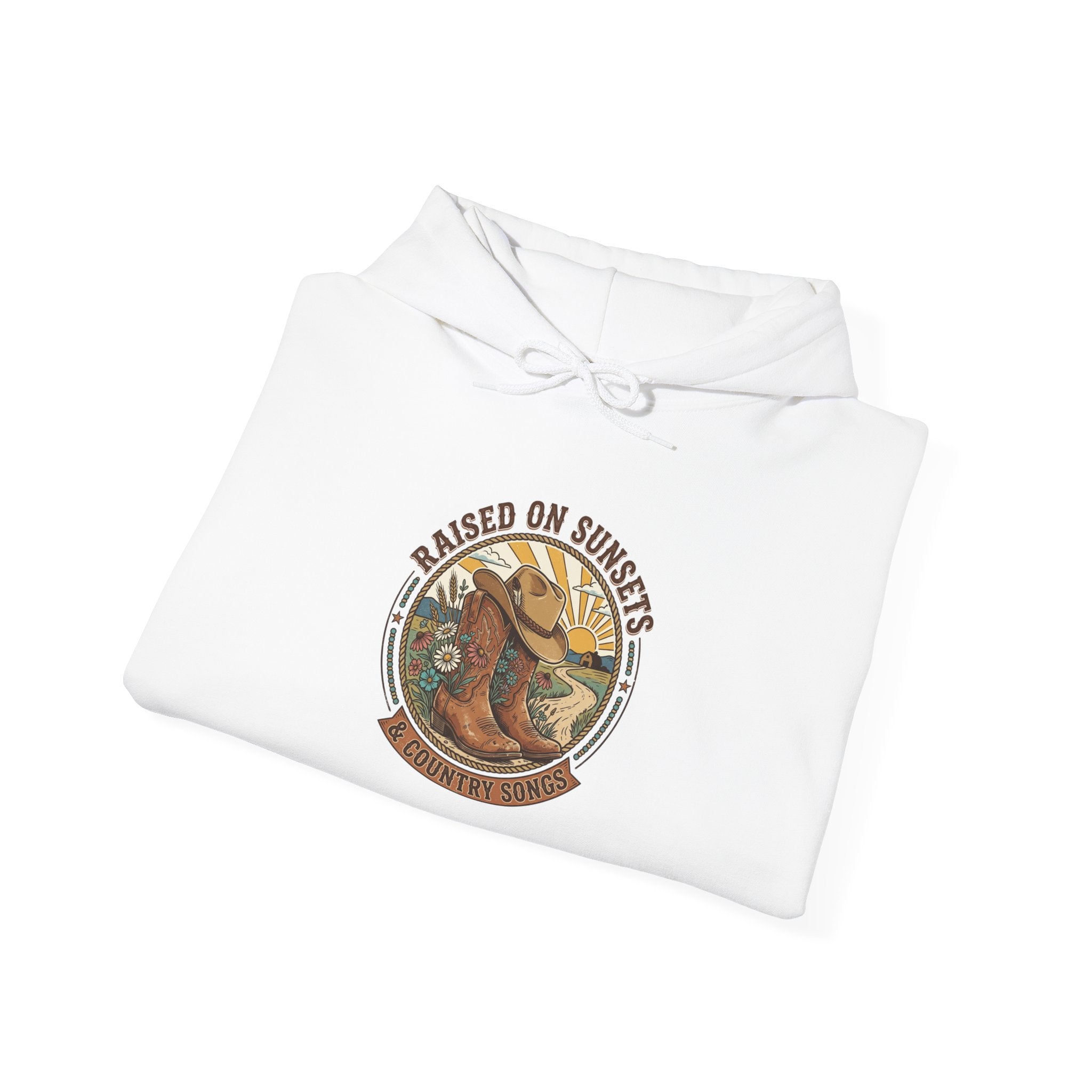 Raised on Sunsets Hoodie | western ranch cowgirl rustic prairie vintage