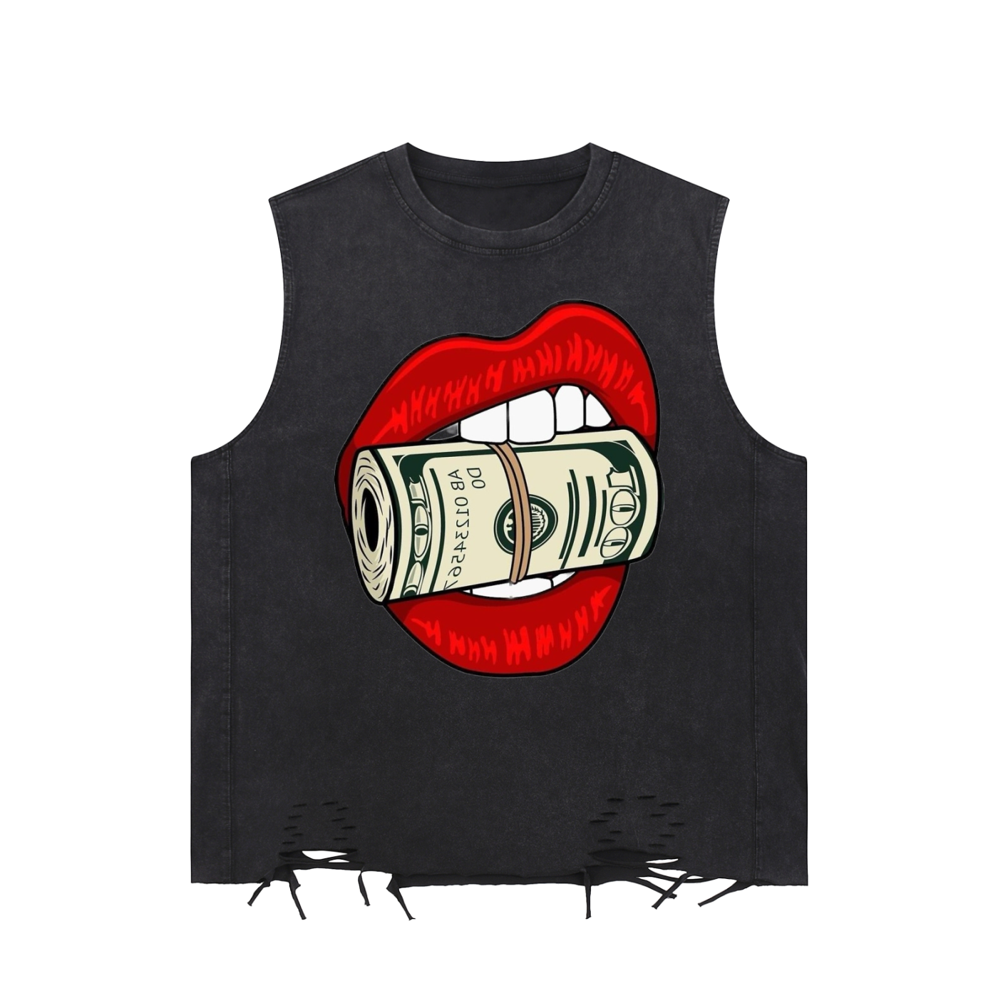 Snow Washed Raw-Hem Tank Top